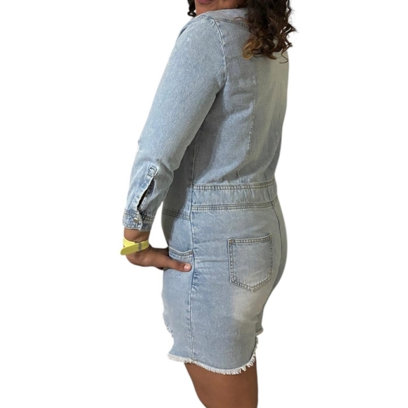 Highway Jeans Distressed Denim Romper. NWT Size Large - Picture 5 of 17